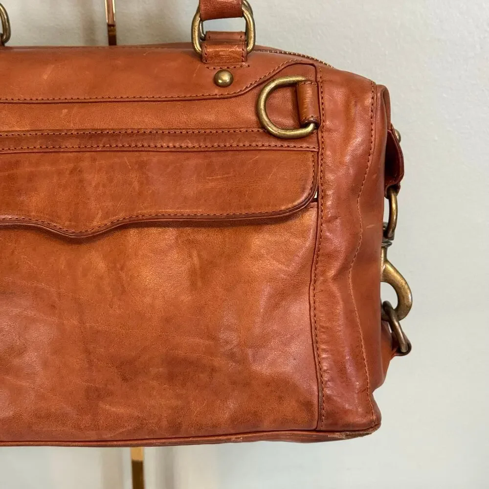 Rebecca Minkoff Mini Morning After Bag MAB Leather Satchel Handbag Brown